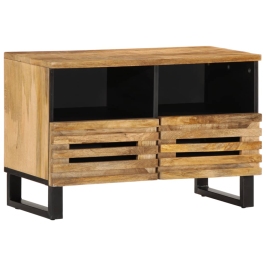 Mueble de TV madera maciza de mango rugosa 70x34x46 cm