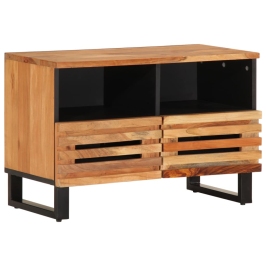 Mueble de TV madera maciza de acacia 70x34x46 cm