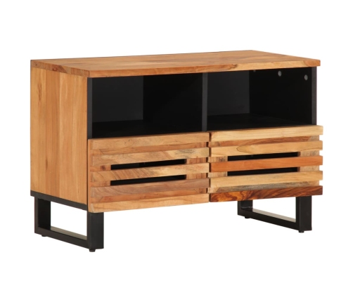 Mueble de TV madera maciza de acacia 70x34x46 cm