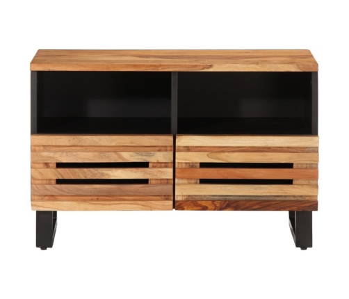 Mueble de TV madera maciza de acacia 70x34x46 cm