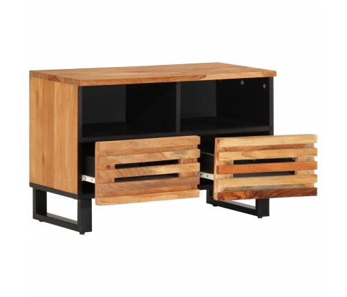 Mueble de TV madera maciza de acacia 70x34x46 cm