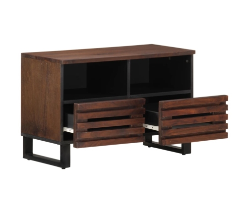 Mueble de TV madera maciza mango marrón 70x34x46 cm