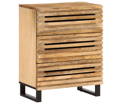 Aparador de madera maciza de mango rugosa 60x34x75 cm