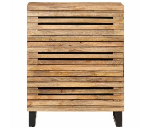 Aparador de madera maciza de mango rugosa 60x34x75 cm