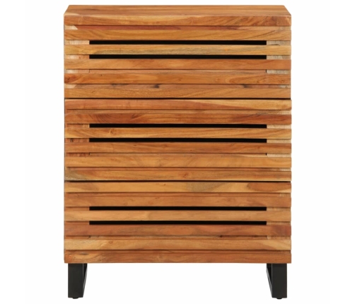 Aparador de madera maciza acacia 60x34x75 cm