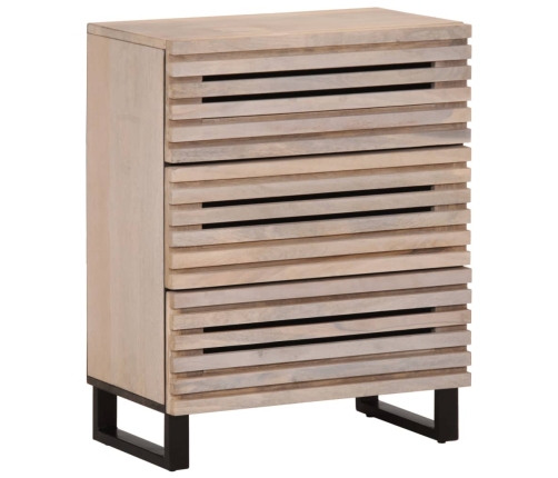 Aparador de madera maciza de mango blanco 60x34x75 cm