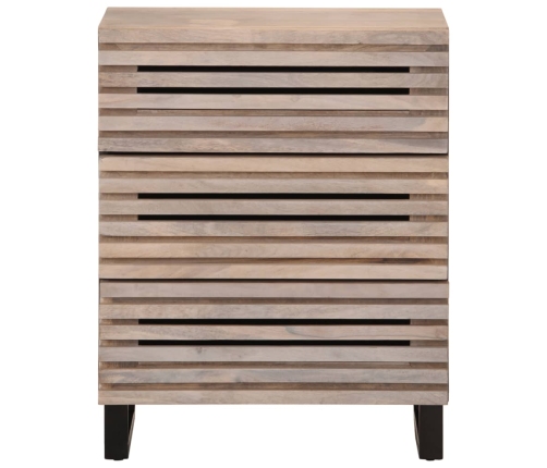 Aparador de madera maciza de mango blanco 60x34x75 cm