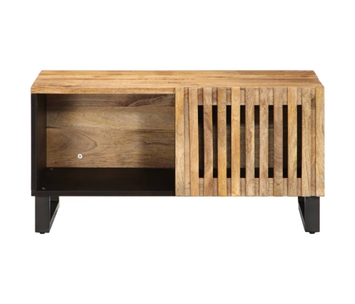 Mesa de centro de madera maciza de mango rugosa 80x51x40 cm