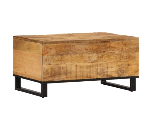 Mesa de centro de madera maciza de mango rugosa 80x51x40 cm