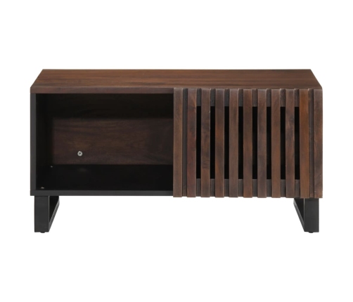 Mesa de centro madera maciza mango marrón 80x51x40 cm