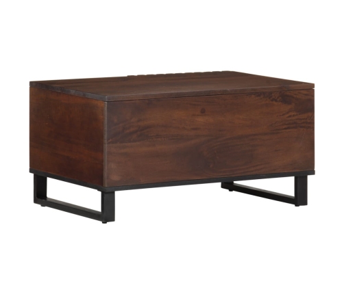 Mesa de centro madera maciza mango marrón 80x51x40 cm