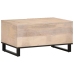 Mesa de centro de madera maciza de mango blanca 80x51x40 cm