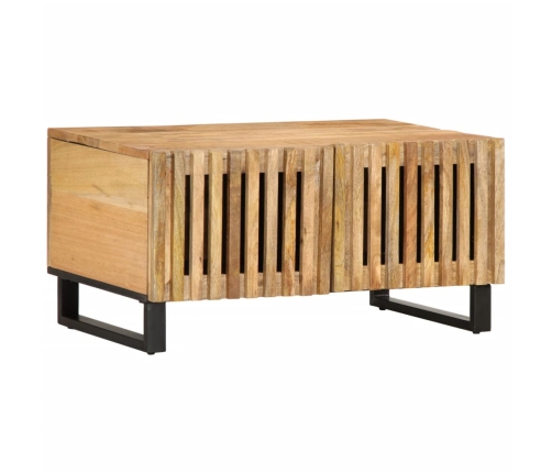 Mesa de centro de madera maciza de mango rugosa 80x51x40 cm