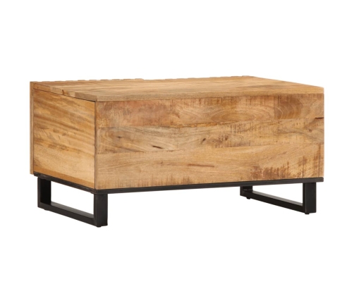 Mesa de centro de madera maciza de mango rugosa 80x51x40 cm