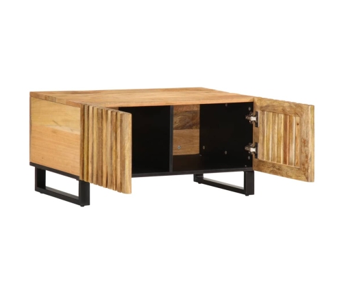 Mesa de centro de madera maciza de mango rugosa 80x51x40 cm