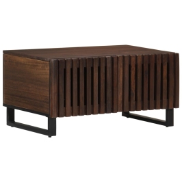 Mesa de centro madera maciza mango marrón 80x51x40 cm