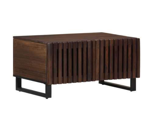 Mesa de centro madera maciza mango marrón 80x51x40 cm