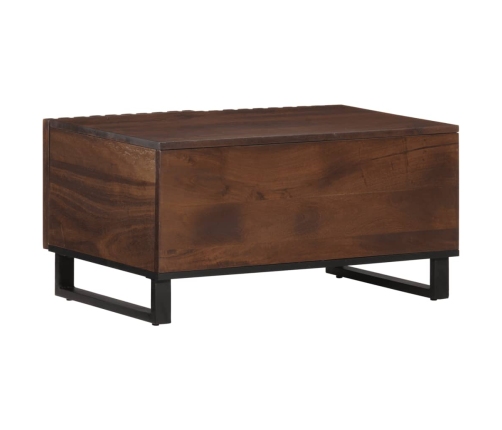 Mesa de centro madera maciza mango marrón 80x51x40 cm