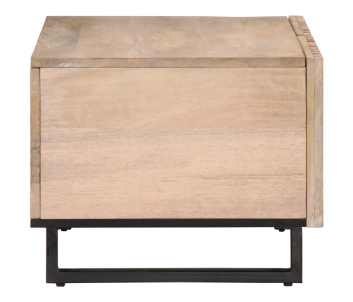 Mesa de centro de madera maciza de mango blanca 80x51x40 cm