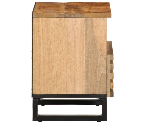 Mesita de noche de madera maciza de mango rugosa 40x34x46 cm