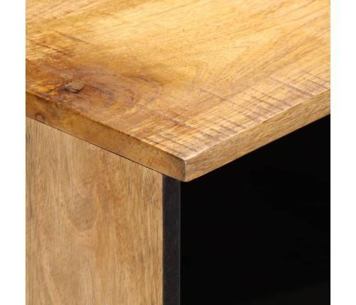 Mesita de noche de madera maciza de mango rugosa 40x34x46 cm