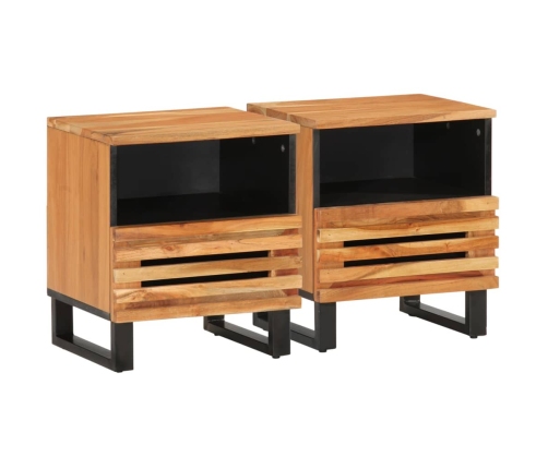 Mesitas de noche 2 uds madera maciza de acacia 40x34x46 cm