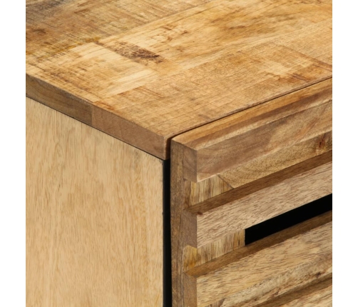 Mesita de noche de madera maciza de mango rugosa 50x34x62 cm