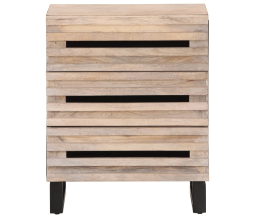 Mesita de noche madera maciza de mango 50x34x62 cm