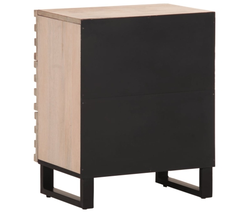 Mesita de noche madera maciza de mango 50x34x62 cm