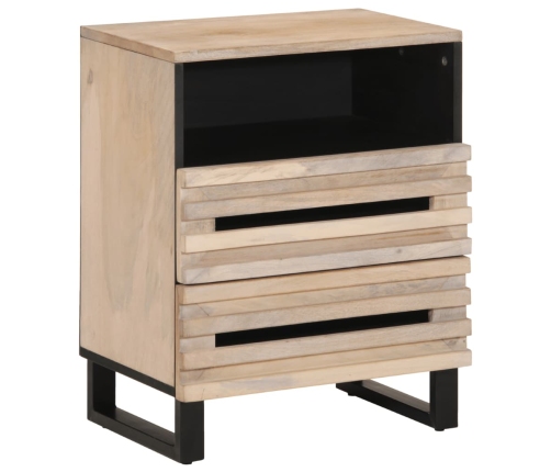 Mesita de noche de madera maciza de mango rugosa 50x34x62 cm