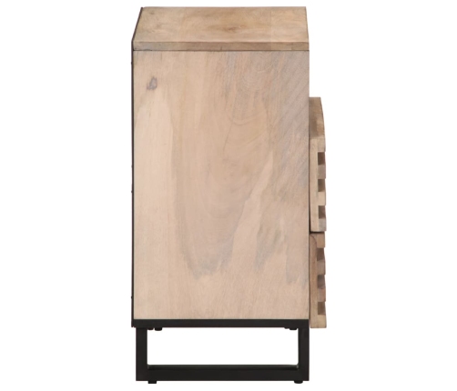 Mesita de noche de madera maciza de mango rugosa 50x34x62 cm