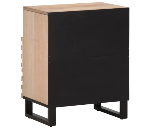 Mesita de noche de madera maciza de mango rugosa 50x34x62 cm