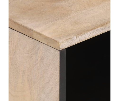 Mesita de noche de madera maciza de mango rugosa 50x34x62 cm