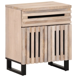 Mesita de noche de madera maciza de mango rugosa 50x34x60 cm