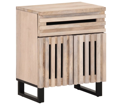 vidaXL Mesita de noche de madera maciza de mango rugosa 50x34x60 cm