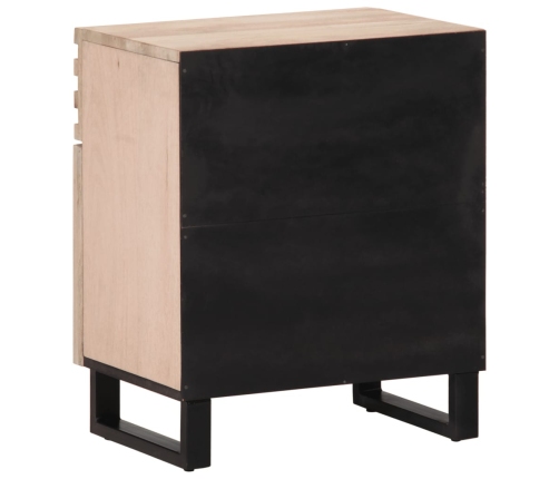 vidaXL Mesita de noche de madera maciza de mango rugosa 50x34x60 cm