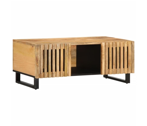 Mesa de centro de madera maciza de mango rugosa 100x55x40 cm