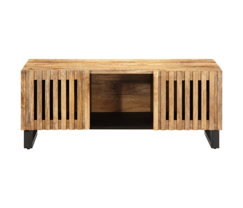 Mesa de centro de madera maciza de mango rugosa 100x55x40 cm