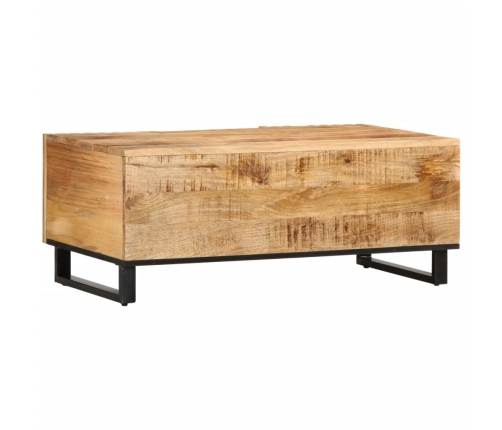 Mesa de centro de madera maciza de mango rugosa 100x55x40 cm