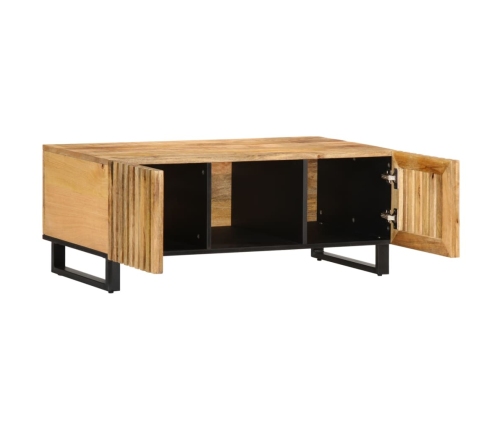 Mesa de centro de madera maciza de mango rugosa 100x55x40 cm