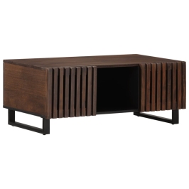 Mesa de centro de madera maciza mango marrón 100x55x40 cm