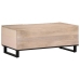 Mesa de centro de madera maciza mango blanco 100x55x40 cm