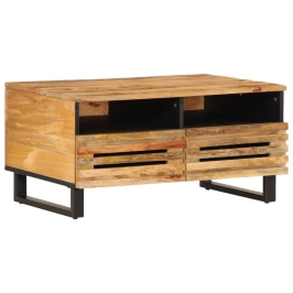 Mesa de centro de madera maciza de mango rugosa 80x55x40 cm