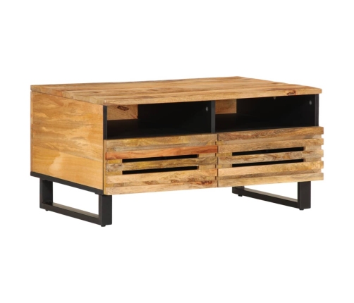 Mesa de centro de madera maciza de mango rugosa 80x55x40 cm