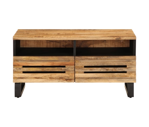 Mesa de centro de madera maciza de mango rugosa 80x55x40 cm