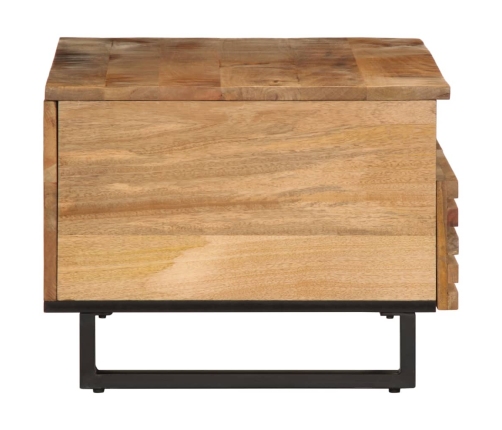 Mesa de centro de madera maciza de mango rugosa 80x55x40 cm