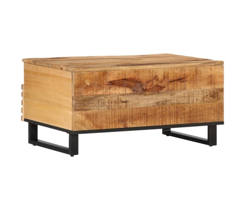 Mesa de centro de madera maciza de mango rugosa 80x55x40 cm