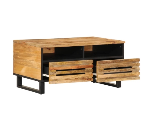 Mesa de centro de madera maciza de mango rugosa 80x55x40 cm