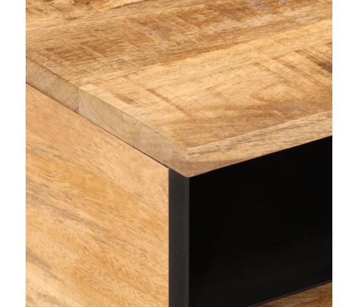 Mesa de centro de madera maciza de mango rugosa 80x55x40 cm