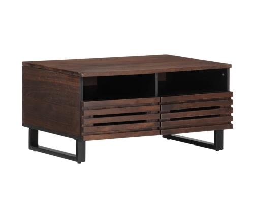 Mesa de centro madera maciza mango marrón 80x55x40 cm